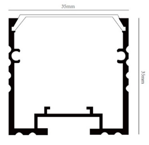 Изображение товара Подвесной алюминиевый профиль, Серебристый анодированый 2000х35х35мм SP290 (с рассеивателем)
