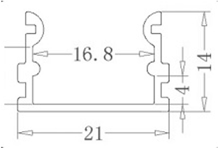 Изображение товара SP265 Накладной алюминиевый профиль, Серебристый анодированый 2000х21х21мм квадрат (с рассеивателем)