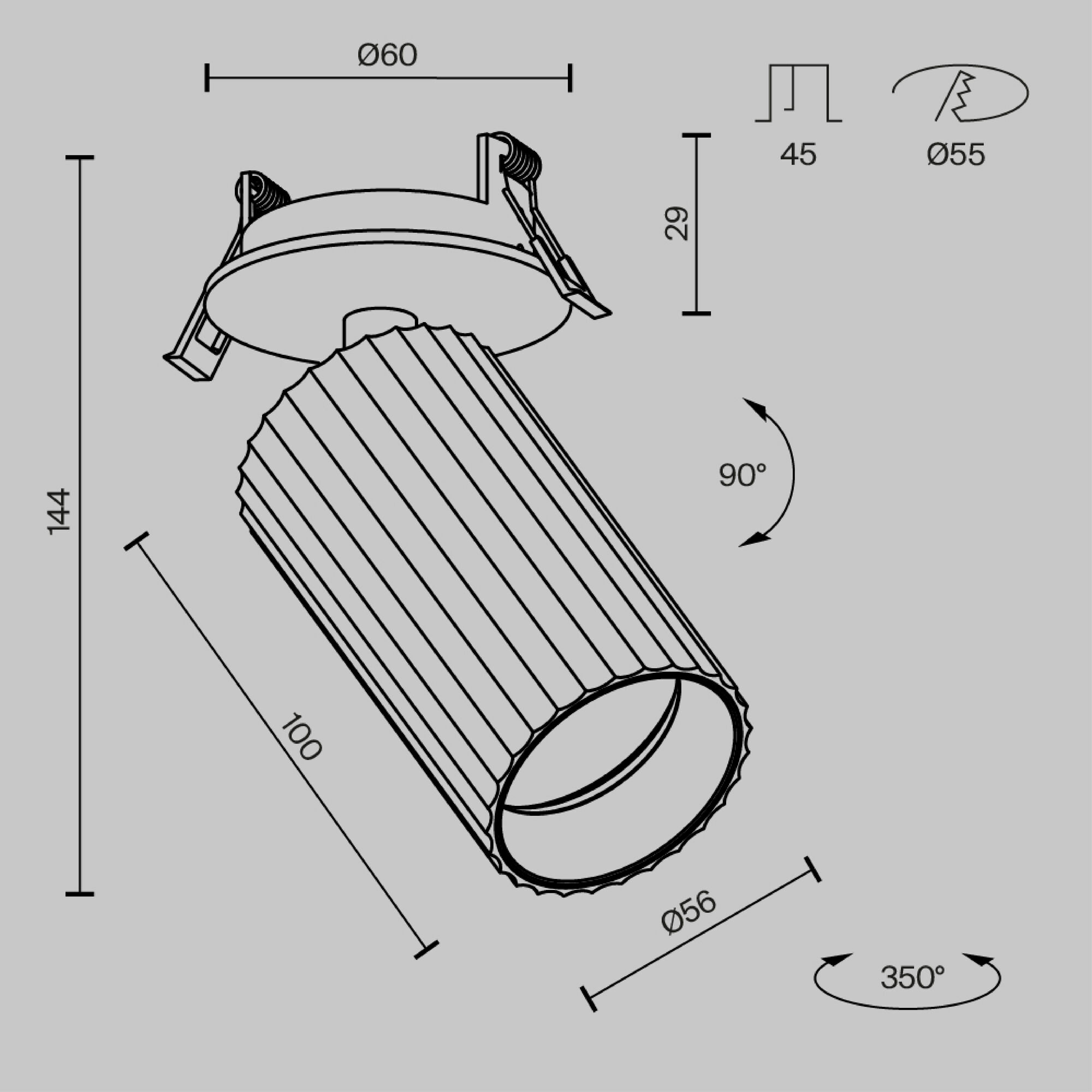 Изображение товара Встраиваемый светильник C110CL-01-GU10-W Calipso Maytoni