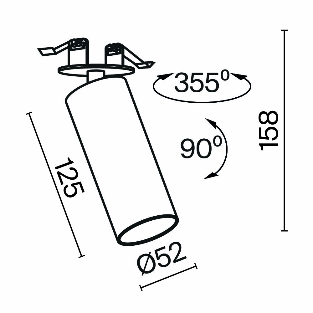 Изображение товара Встраиваемый светильник C053CL-L12W4K-W-B Focus T Maytoni