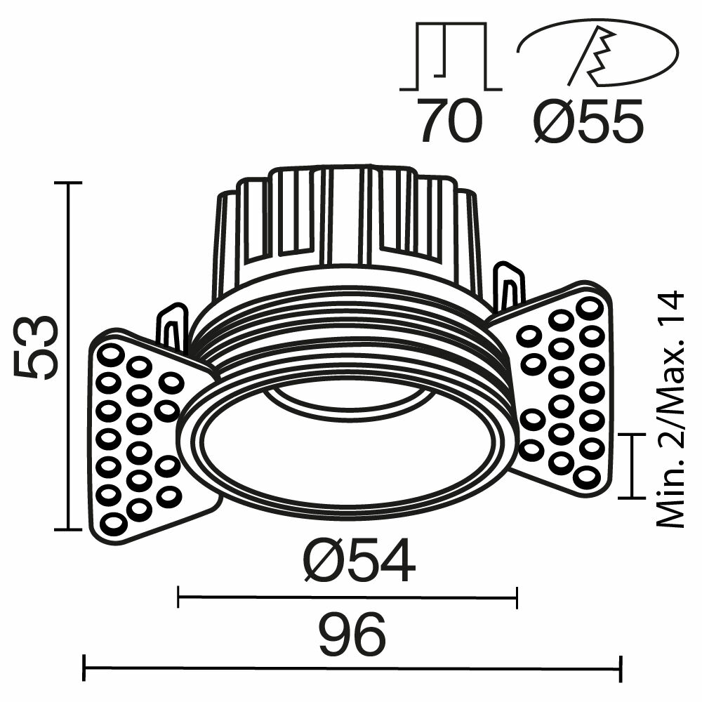 Изображение товара Встраиваемый светильник DL058-7W2.7K-TRS-W Round Maytoni