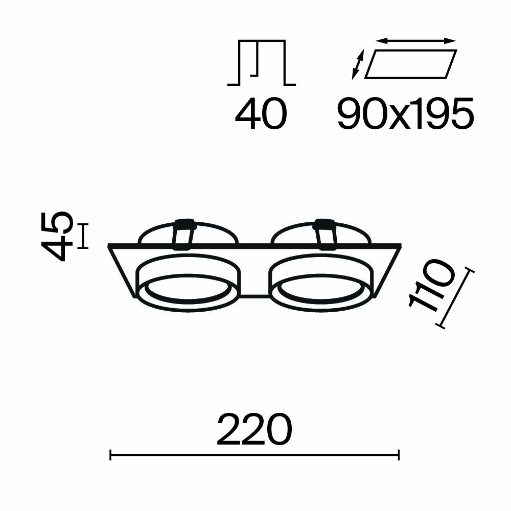 Изображение товара Встраиваемый светильник DL086-02-GX53-SQ-B Hoop Maytoni