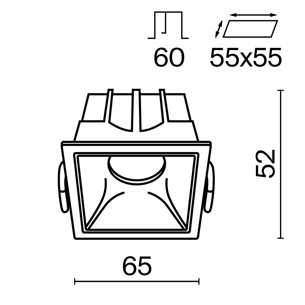 Изображение товара Встраиваемый светильник DL043-01-10W3K-D-SQ-W Alfa LED Maytoni