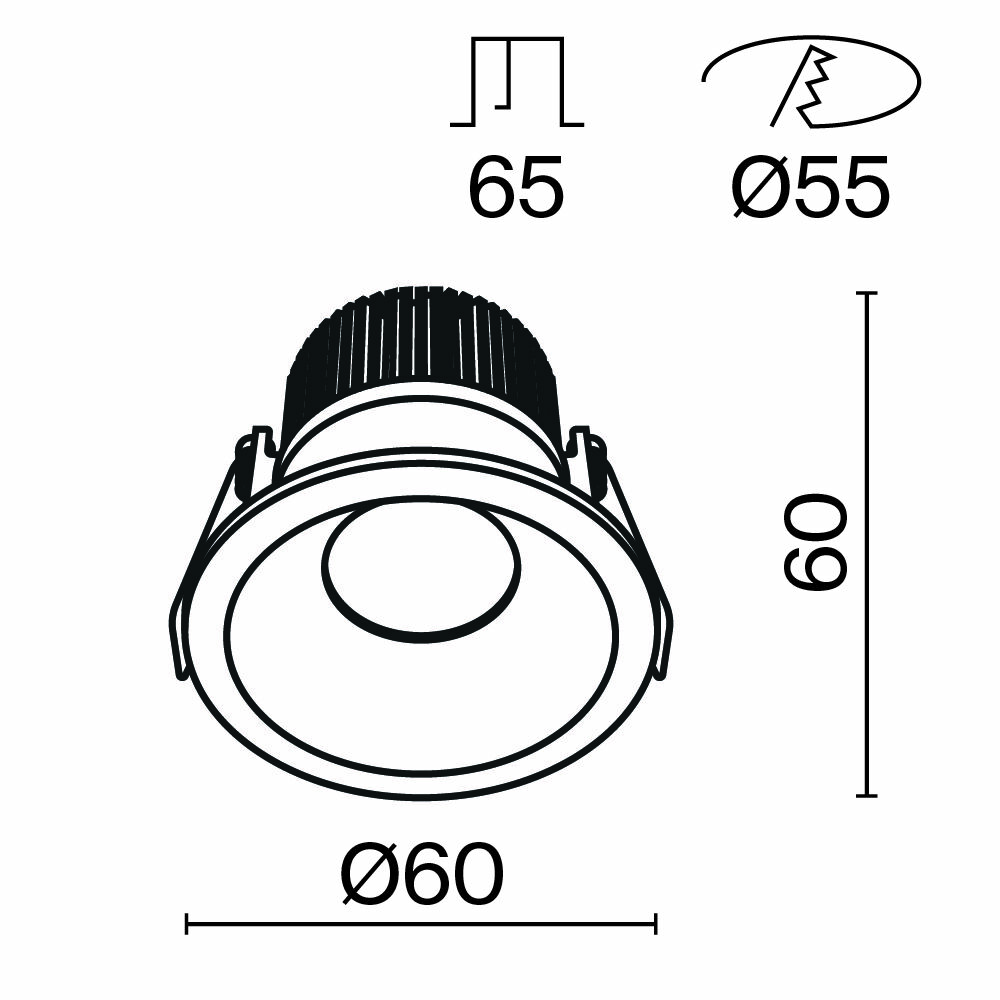 Изображение товара Встраиваемый светильник DL034-01-06W3K-W Focus T Maytoni