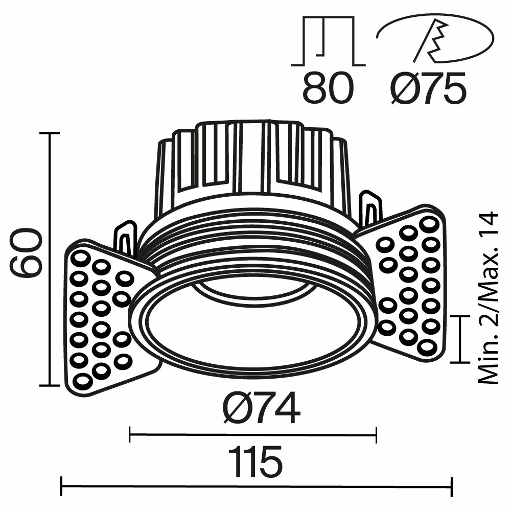 Изображение товара Встраиваемый светильник DL058-12W3K-TRS-BS Round Maytoni