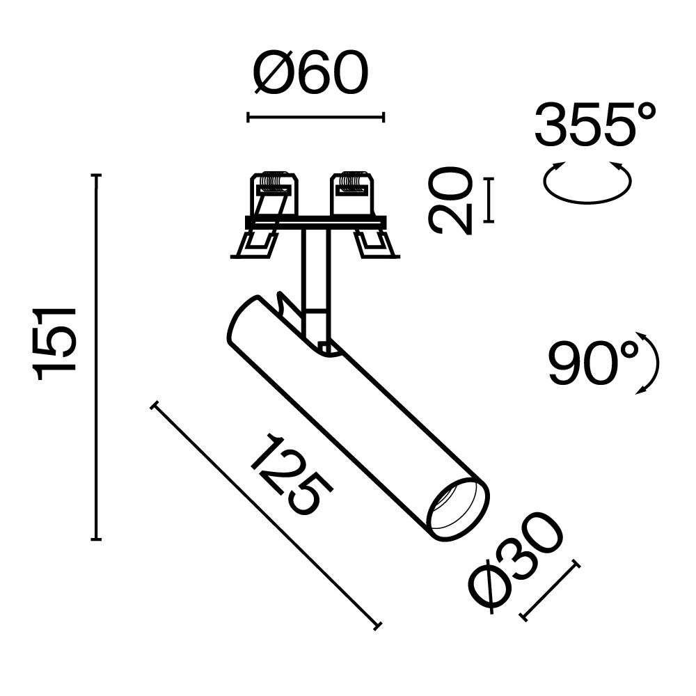 Изображение товара Встраиваемый светильник C141RS-L125-6W3K-B Focus T Maytoni