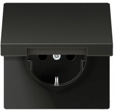 Изображение товара Розетка с крышкой антрацит Jung LS990 AL1520KLAN