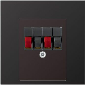 Изображение товара Аудио розетка двойная алюминий темный Jung LS990 457305+AL2969TD