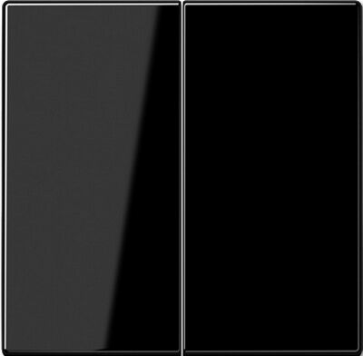 Изображение товара Выключатель двухклавишный чёрный Jung LS990 505U+LS995SW
