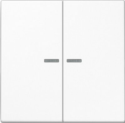 Изображение товара Выключатель двухклавишный с подсветкой белый Jung LS990 505U5+LS995KO5WW