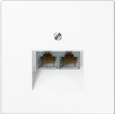Изображение товара Розетка телефонная RJ-11, двойная белый Jung LS990 EPUAE8-8UPO+LS969-2UAWW