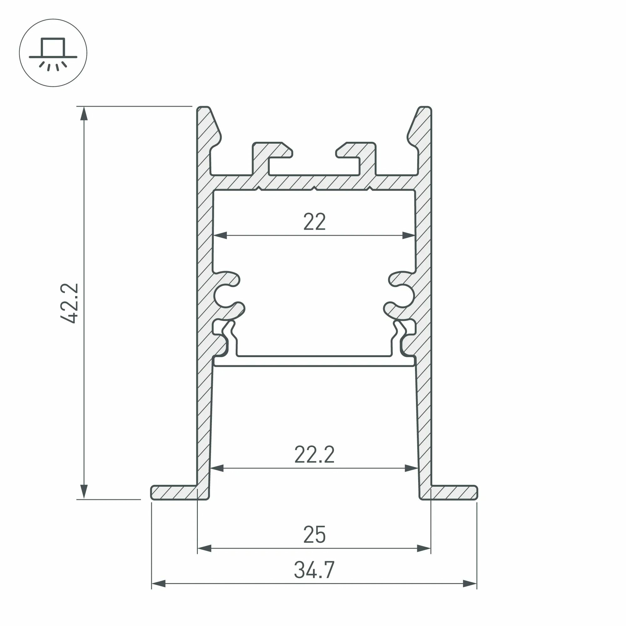 Изображение товара Профиль SL-COMFORT-3542-F-2000 ANOD (Arlight, Алюминий) 031764