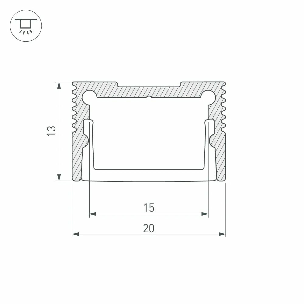 Изображение товара Профиль SL-SLIM20-H13-2000 WHITE (Arlight, Алюминий) 037113
