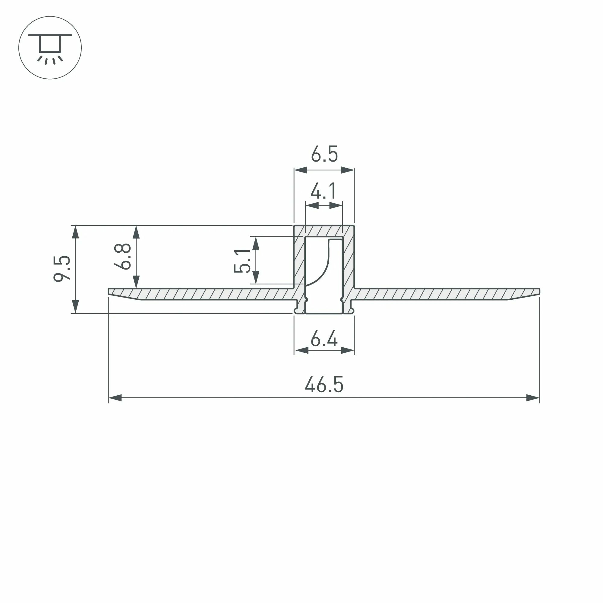 Изображение товара Профиль встраиваемый LINIA7-FANTOM-2000 ANOD (Arlight, Алюминий) 052377