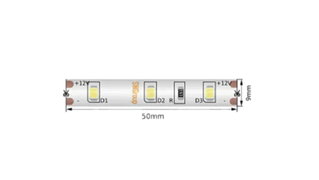 Изображение товара Светодиодная лента  2835, 60 LED/м, 4,8 Вт/м, 12В , IP66, Цвет: Теплый белый, SWG260-12-4.8-WW-66-M