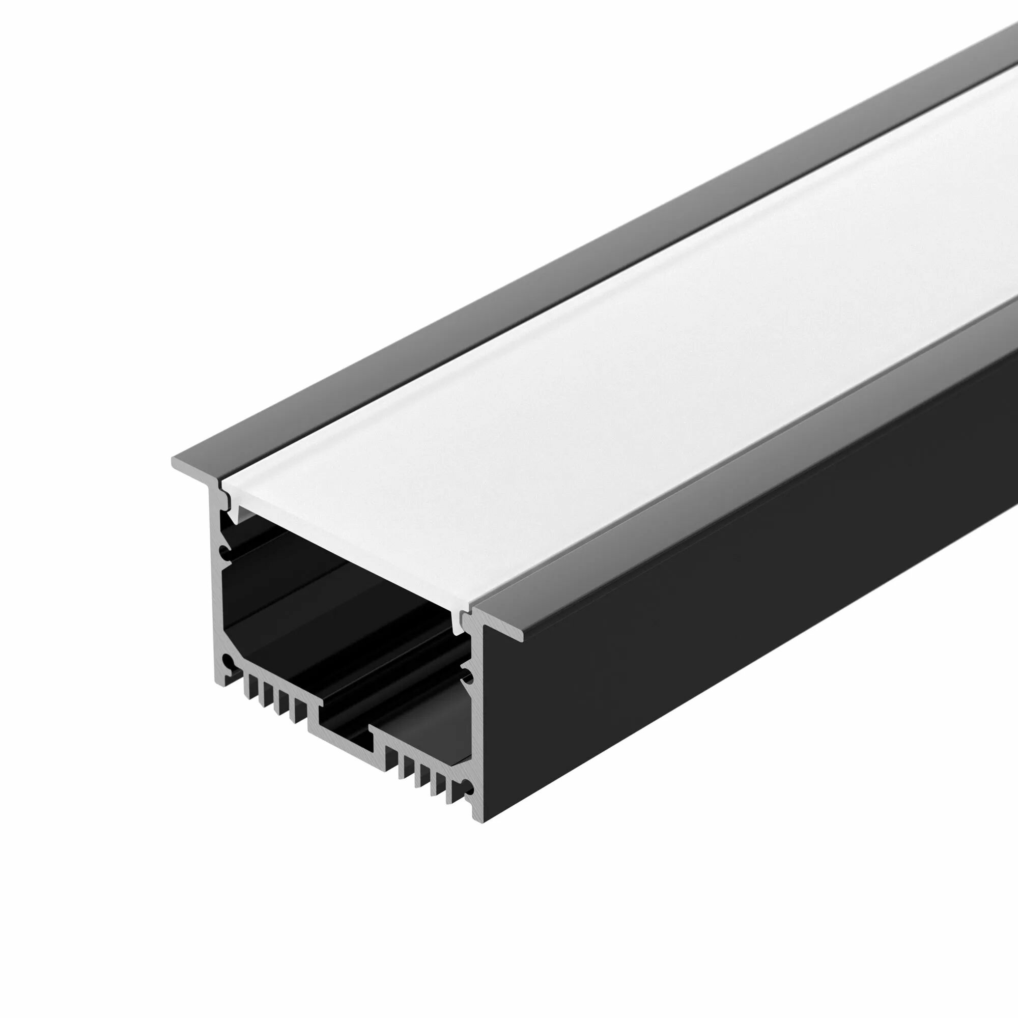 Изображение товара Профиль с экраном SL-LINIA62-F-2500 BLACK+OPAL (Arlight, Алюминий) 036307