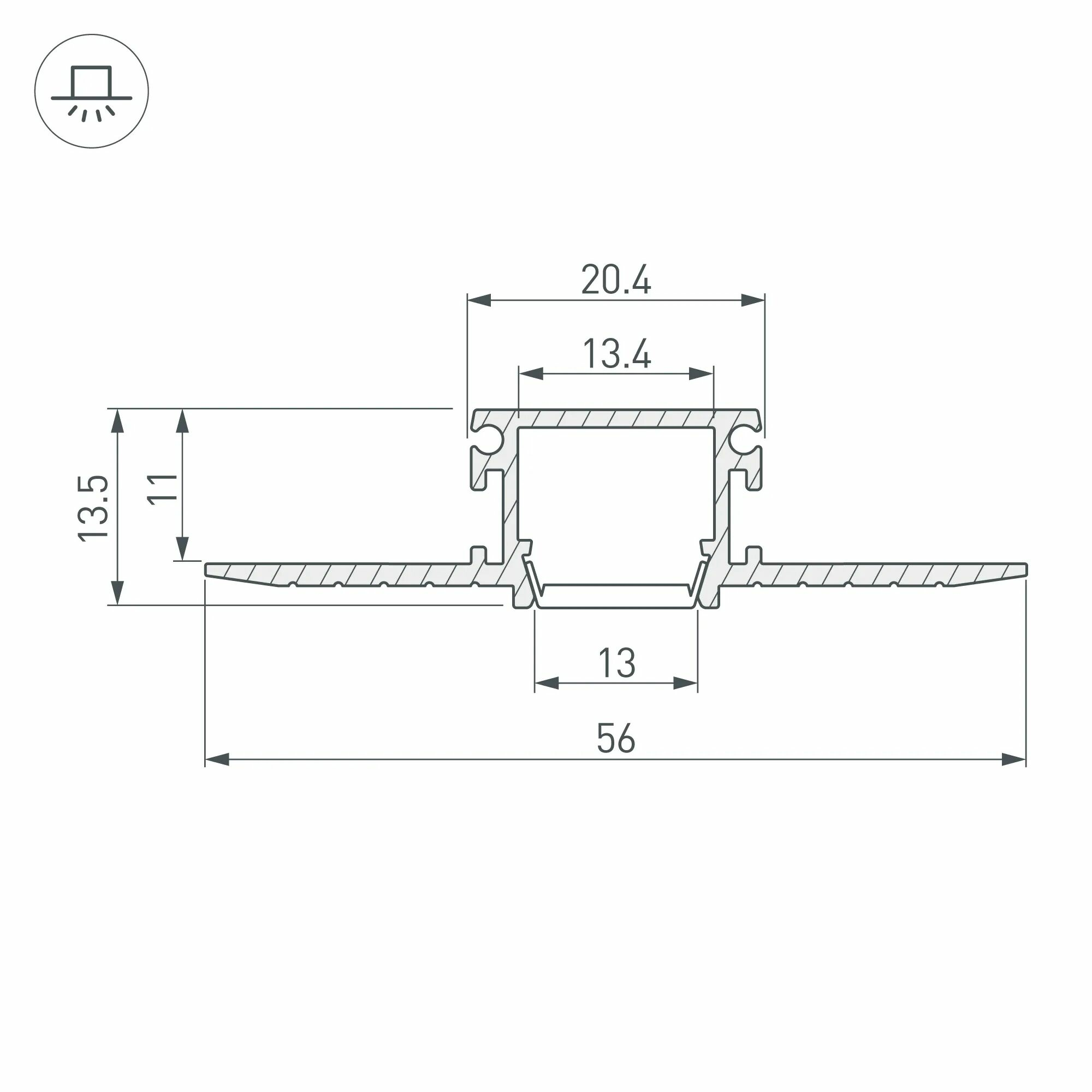 Изображение товара Профиль MIC-FS-3000 ANOD BLACK (Arlight, Алюминий) 040720
