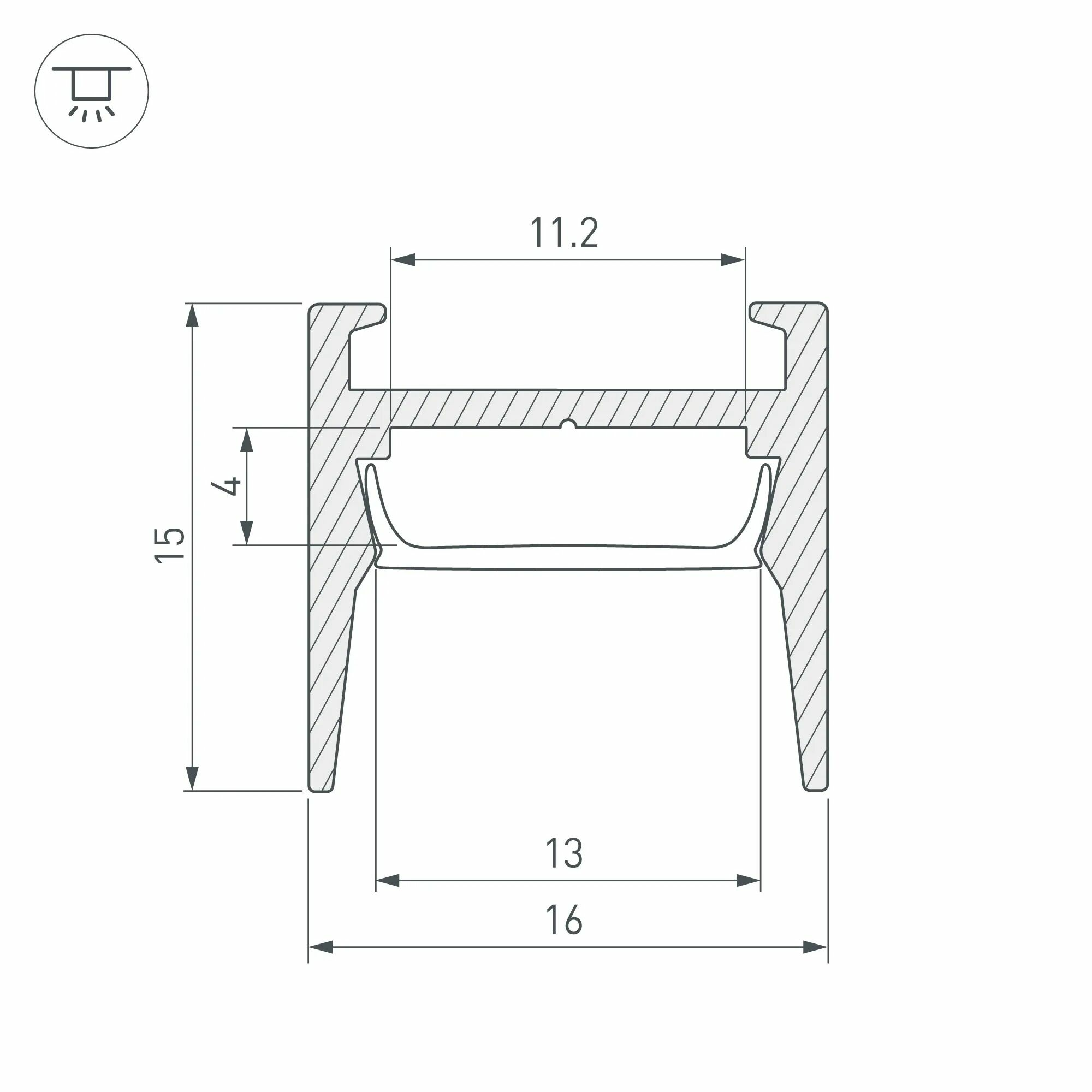 Изображение товара Профиль PIK-F-HIDE-2000 (Arlight, Алюминий) 030563