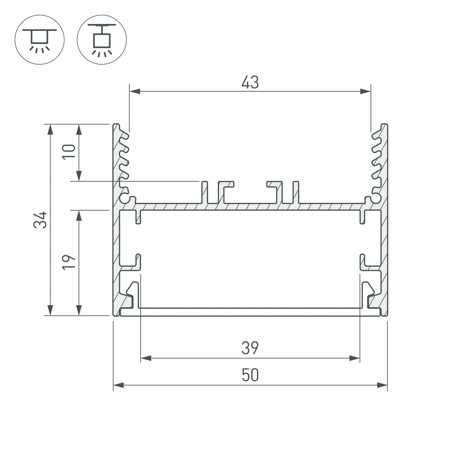 Изображение товара Профиль SL-LINE-5035-2000 ANOD (Arlight, Алюминий) 029040