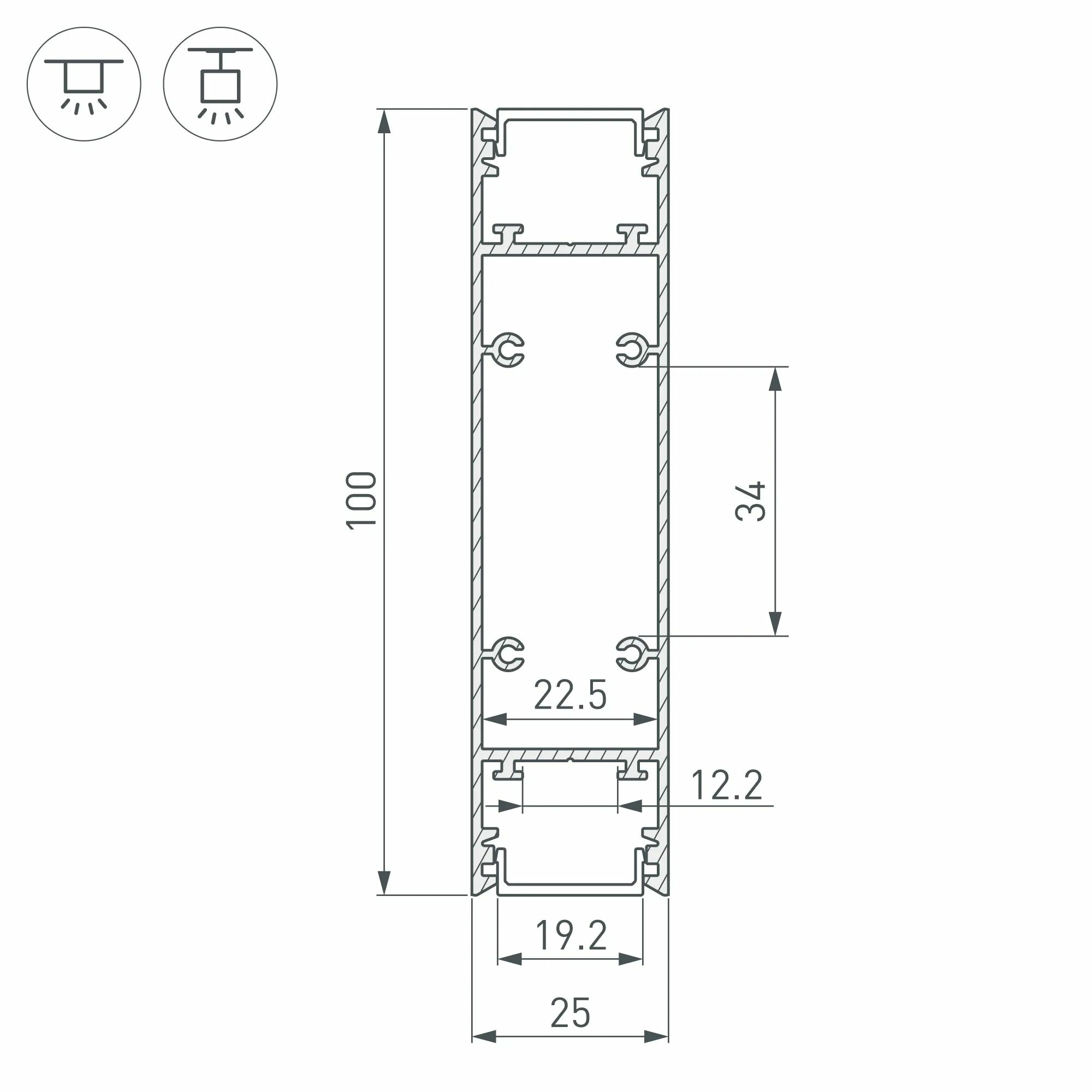 Изображение товара Профиль SL-LINE-25100-DUAL-2500 BLACK (Arlight, Алюминий) 033735