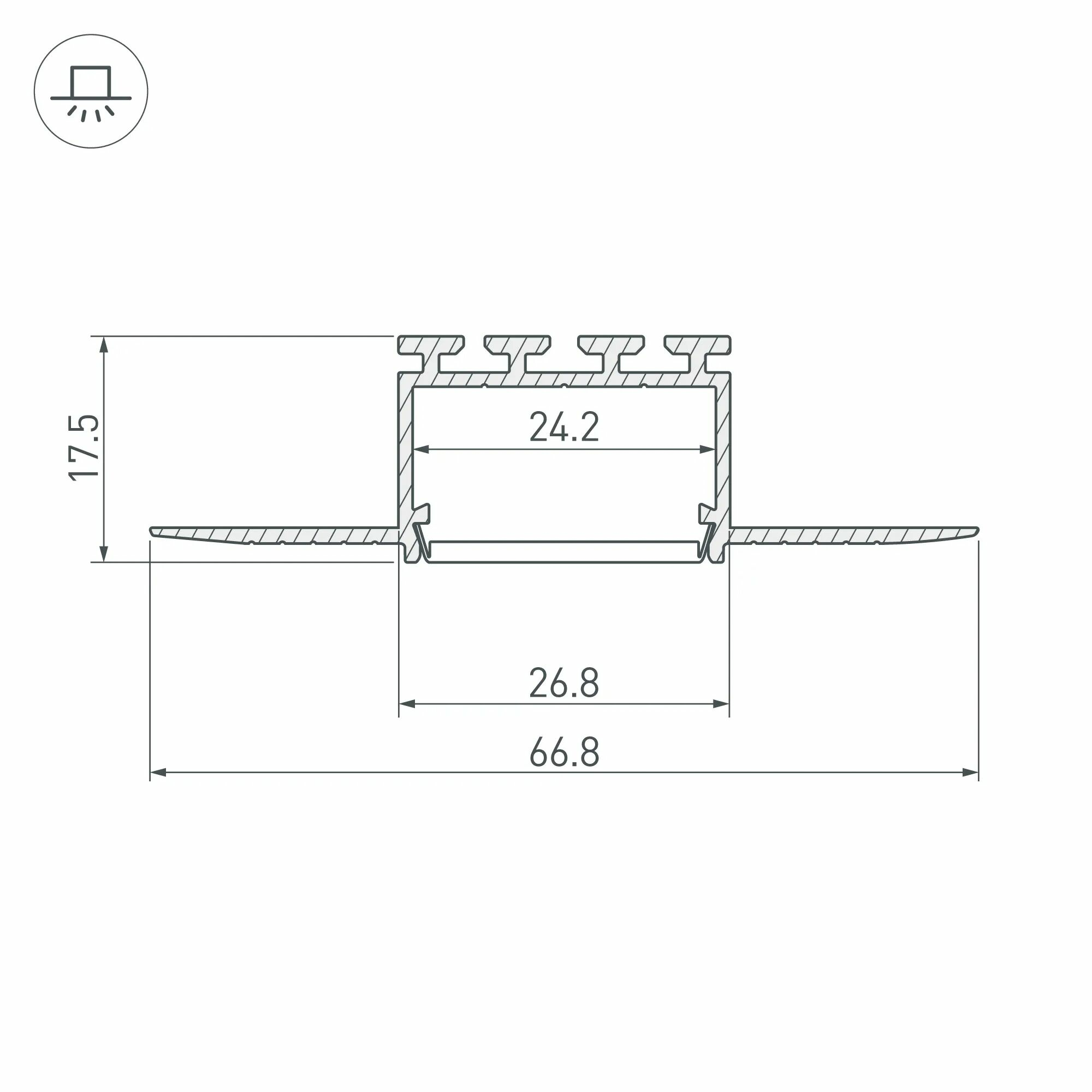 Изображение товара Профиль ROUND-D18-2000 ANOD (Arlight, Алюминий) 025482