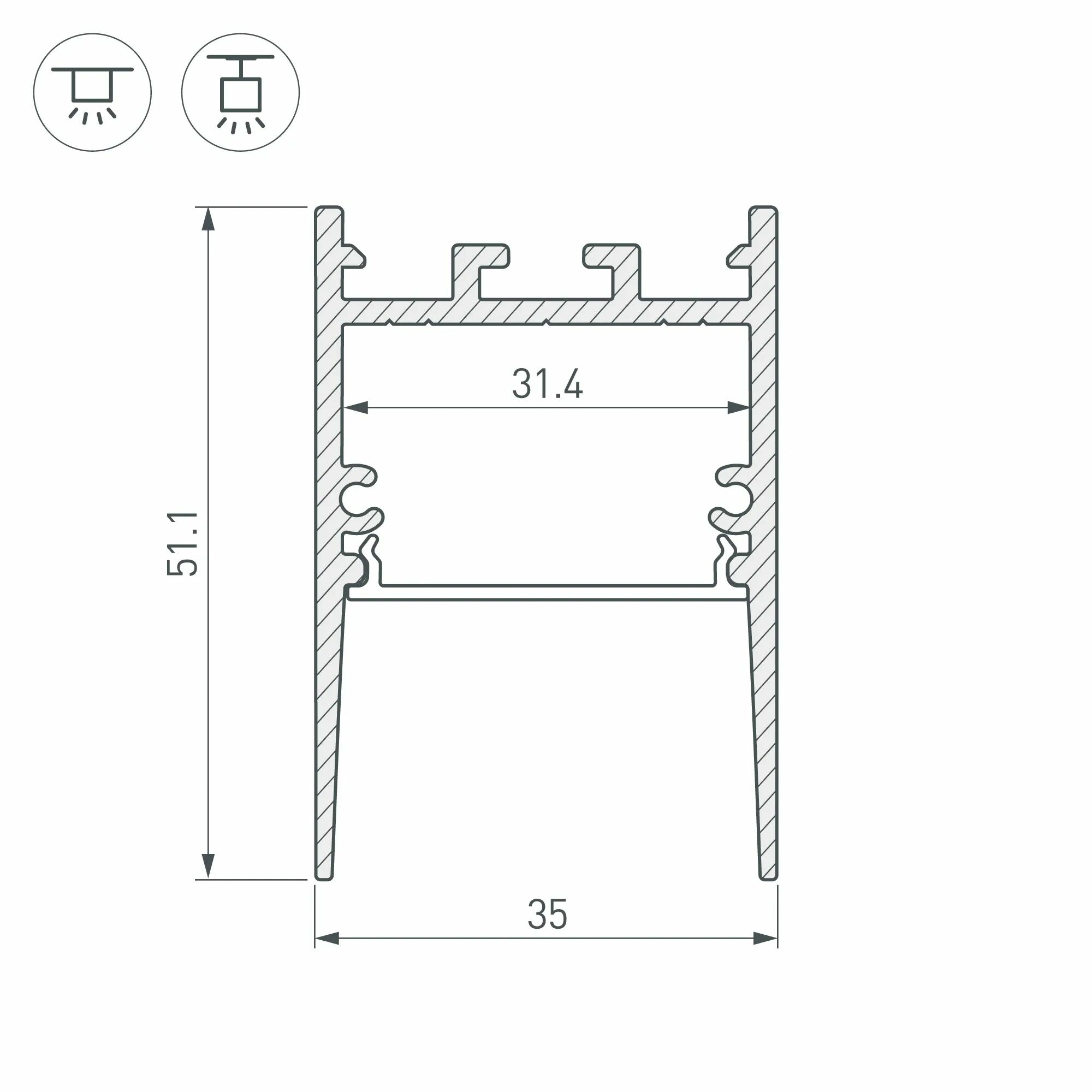 Изображение товара Профиль SL-COMFORT-3551-2000 ANOD (Arlight, Алюминий) 031731