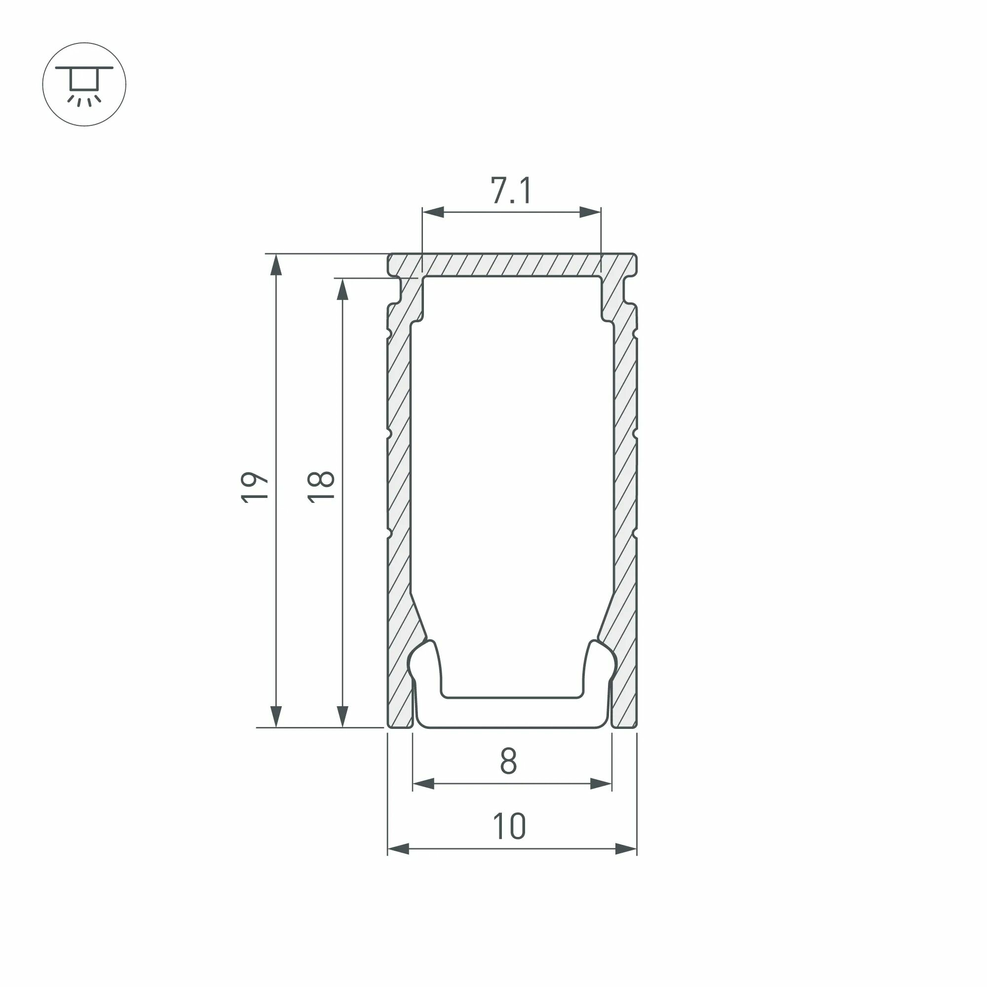 Изображение товара Профиль LINE-1019-2000 ANOD (Arlight, Алюминий) 053426