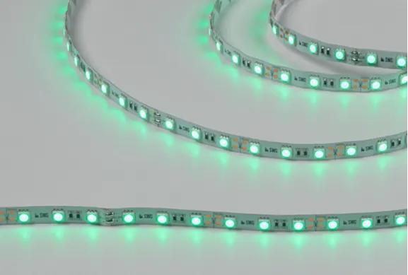 Изображение товара Светодиодная лента 5050, 60 LED/м, 14,4 Вт/м, 12В , IP20, Цвет: Зеленый, SWG560-12-14.4-G-M