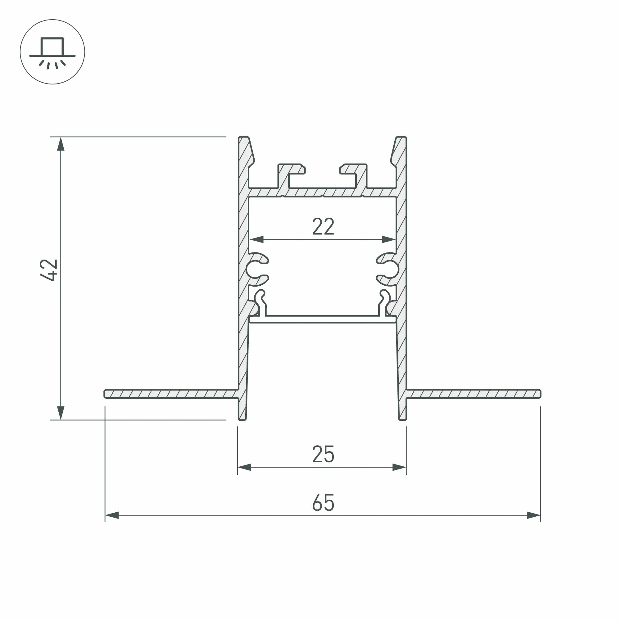 Изображение товара Профиль встраиваемый SL-COMFORT22-FANTOM-2000 ANOD (Arlight, Алюминий) 033275