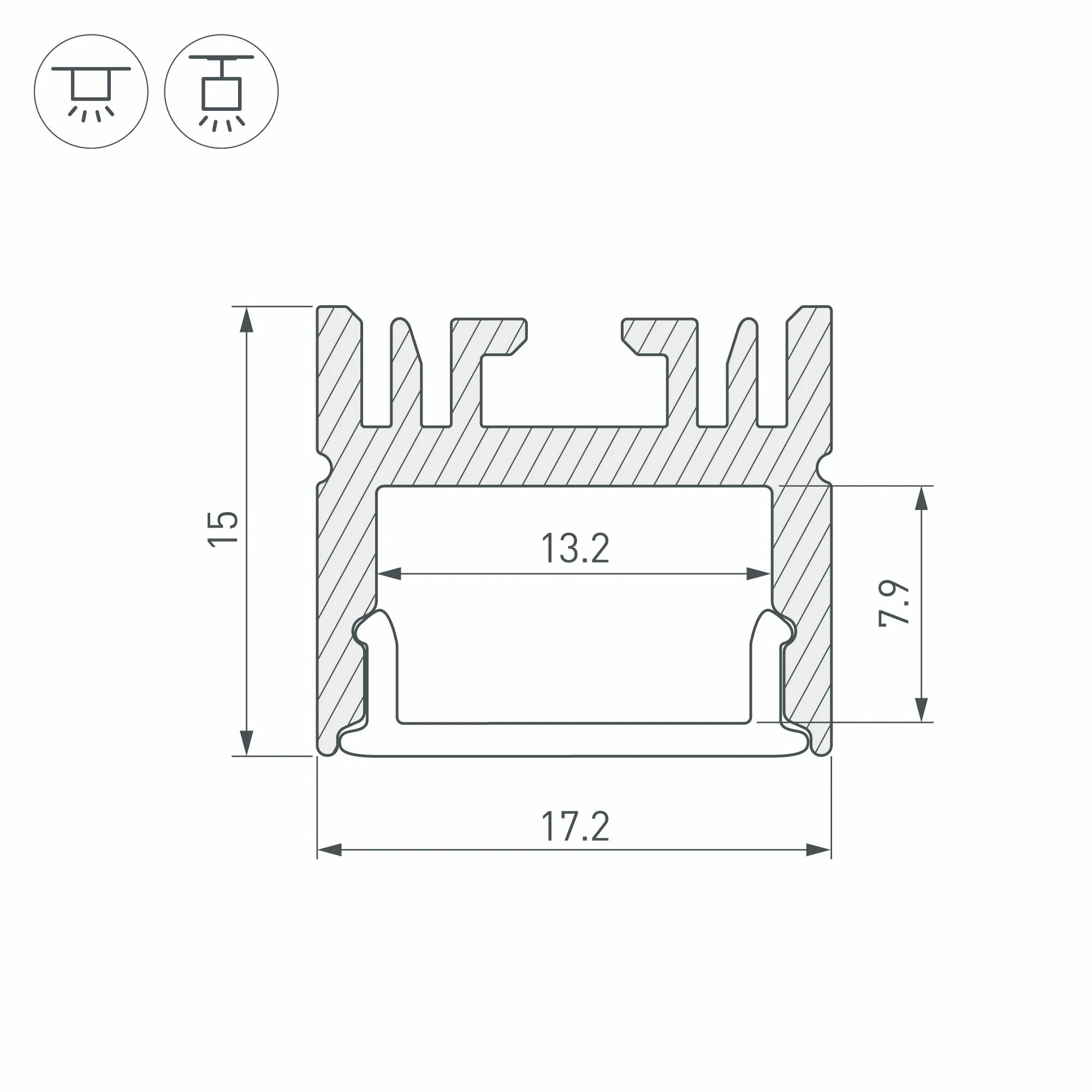 Изображение товара Профиль LINE-1716-2000 ANOD (Arlight, Алюминий) 046076