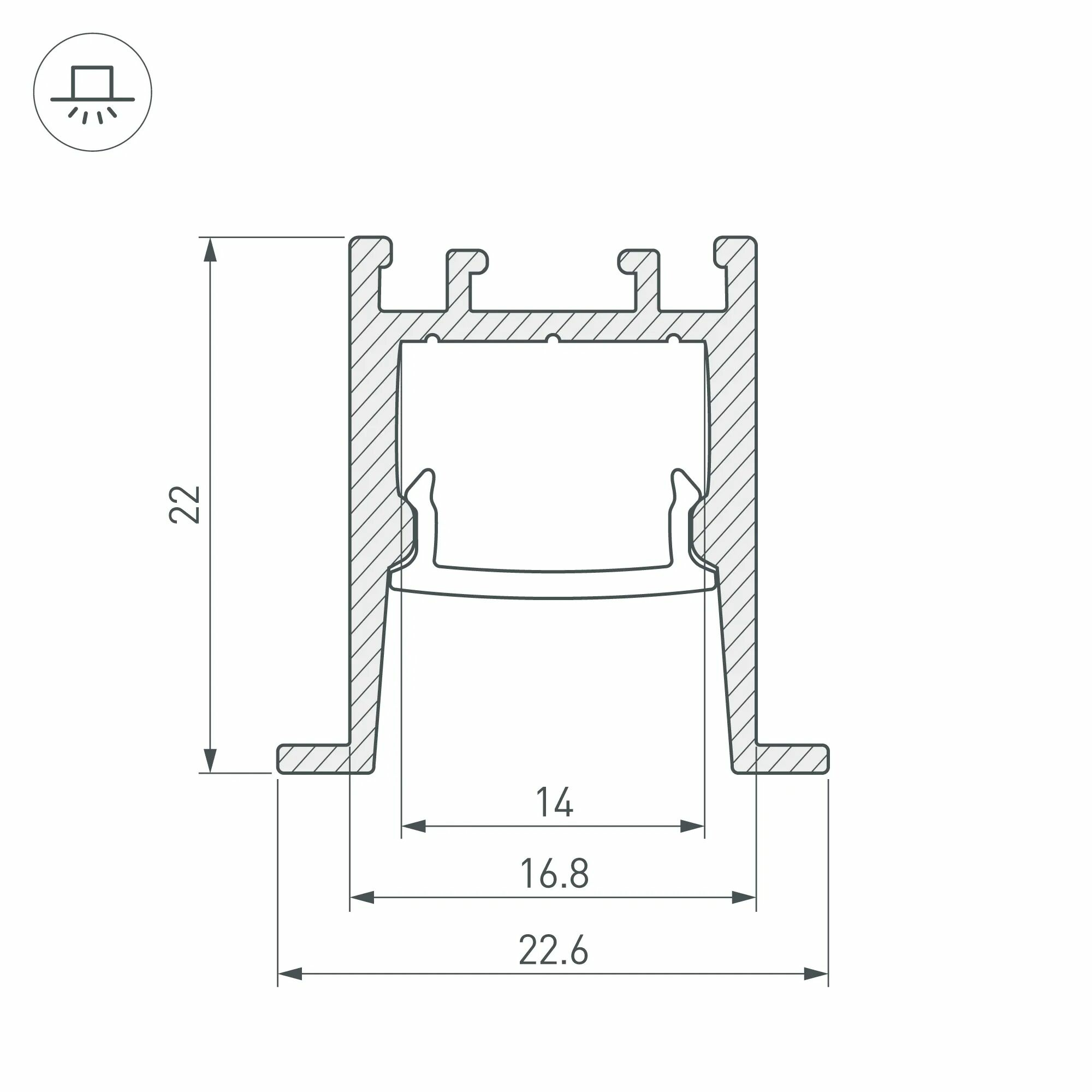Изображение товара Профиль SL-COMFORT-2322-F-2000 ANOD (Arlight, Алюминий) 031770