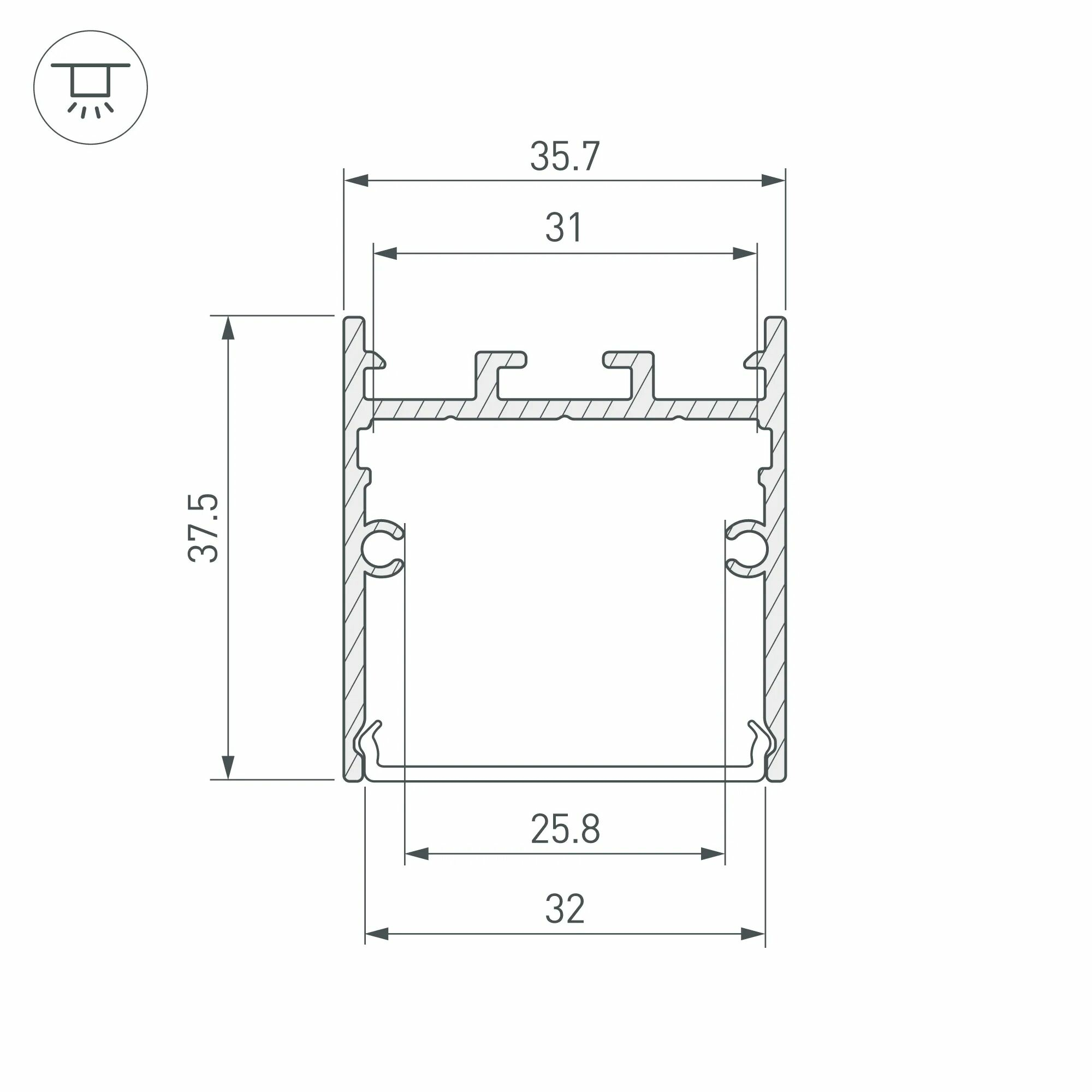 Изображение товара Профиль SL-LINE-3638-LW-2000 WHITE (Arlight, Алюминий) 038444