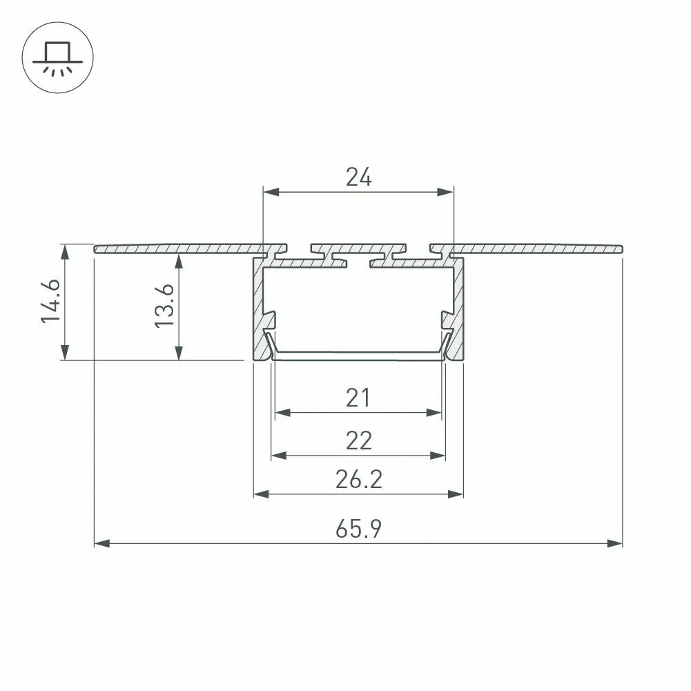 Изображение товара Профиль PLS-F-HIDE-3000 (Arlight, Алюминий) 044849