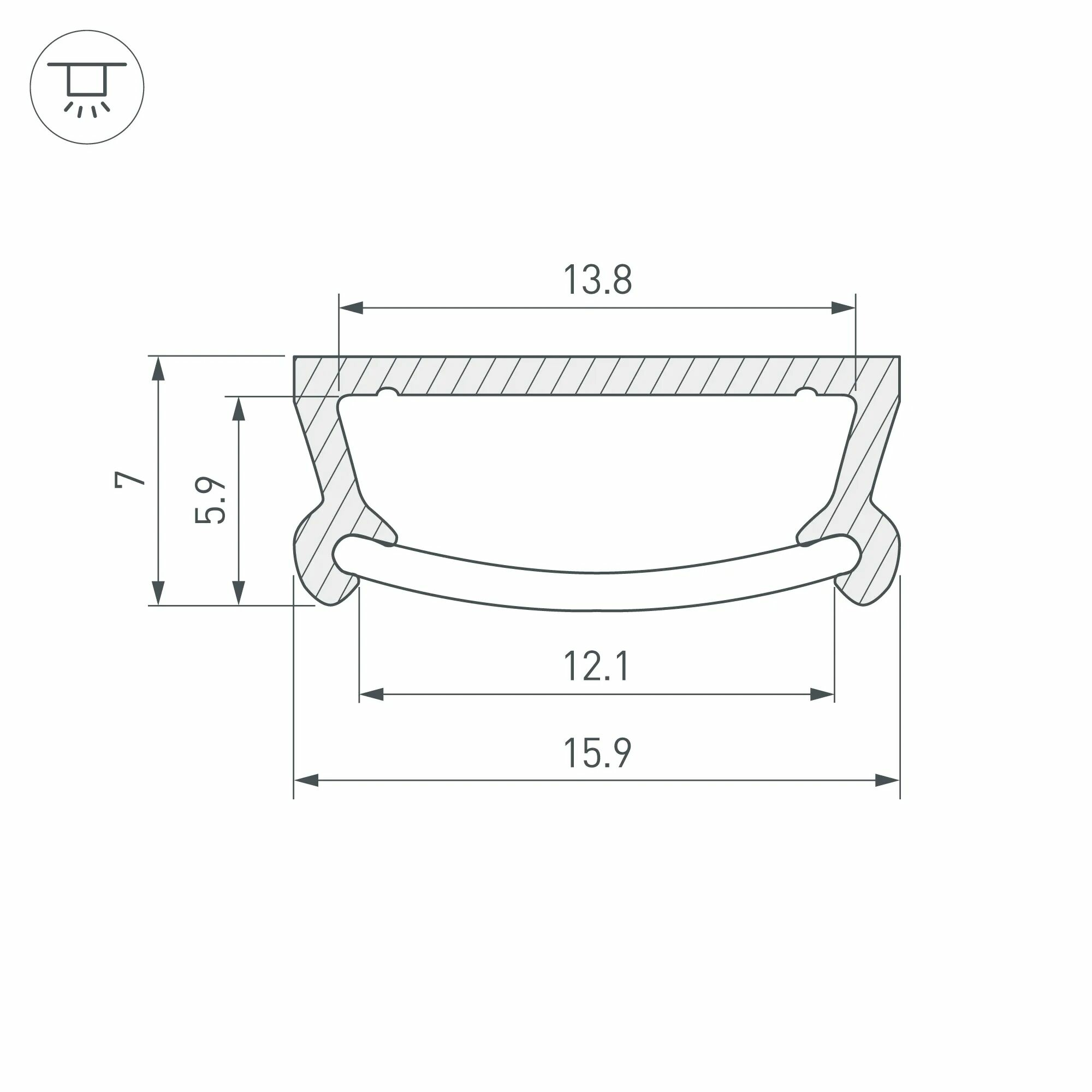Изображение товара Профиль PDS-FS-2000 ANOD (Arlight, Алюминий) 038687