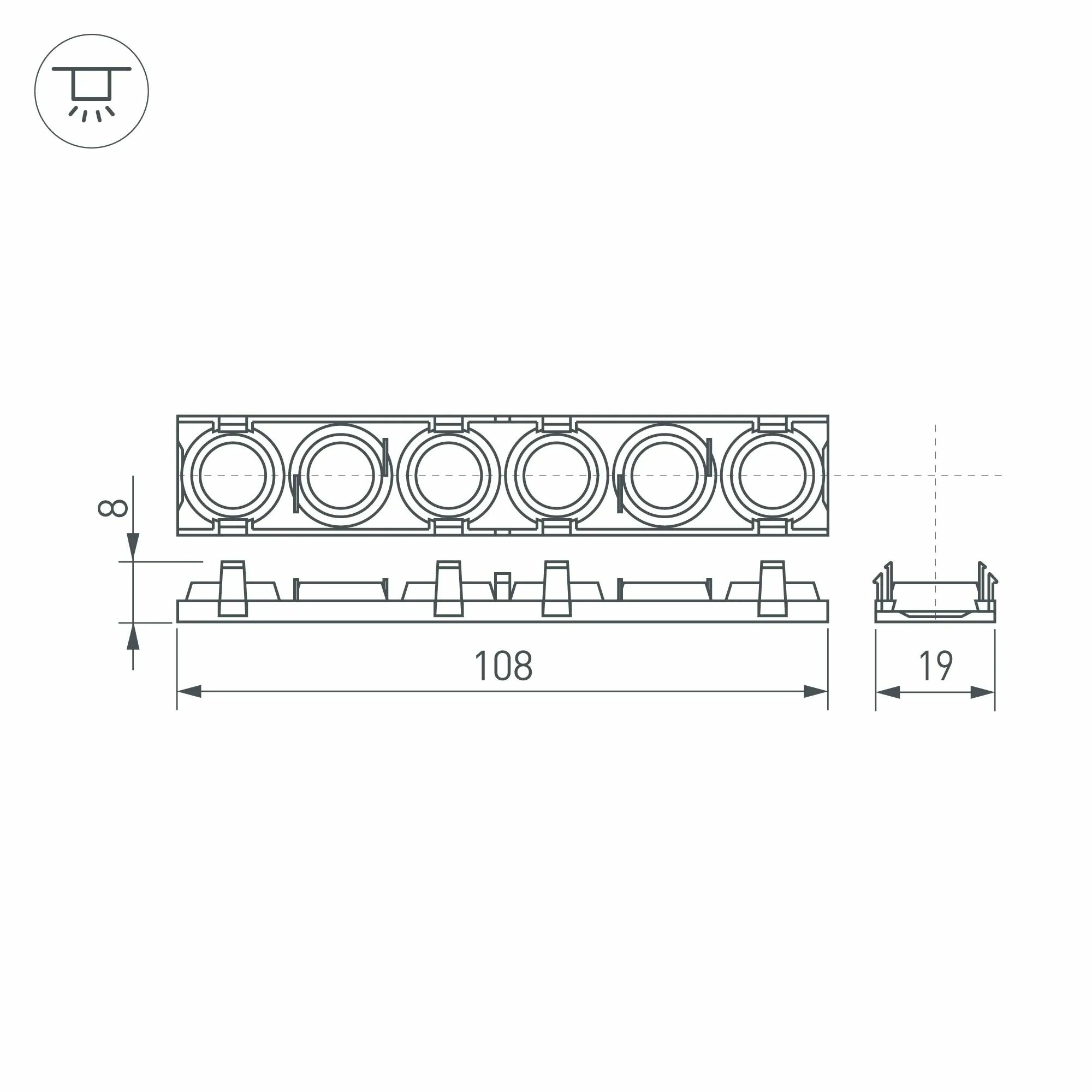 Изображение товара Экран линзованный SL-LINE-W20-30deg-540 (Arlight, Пластик) 041791