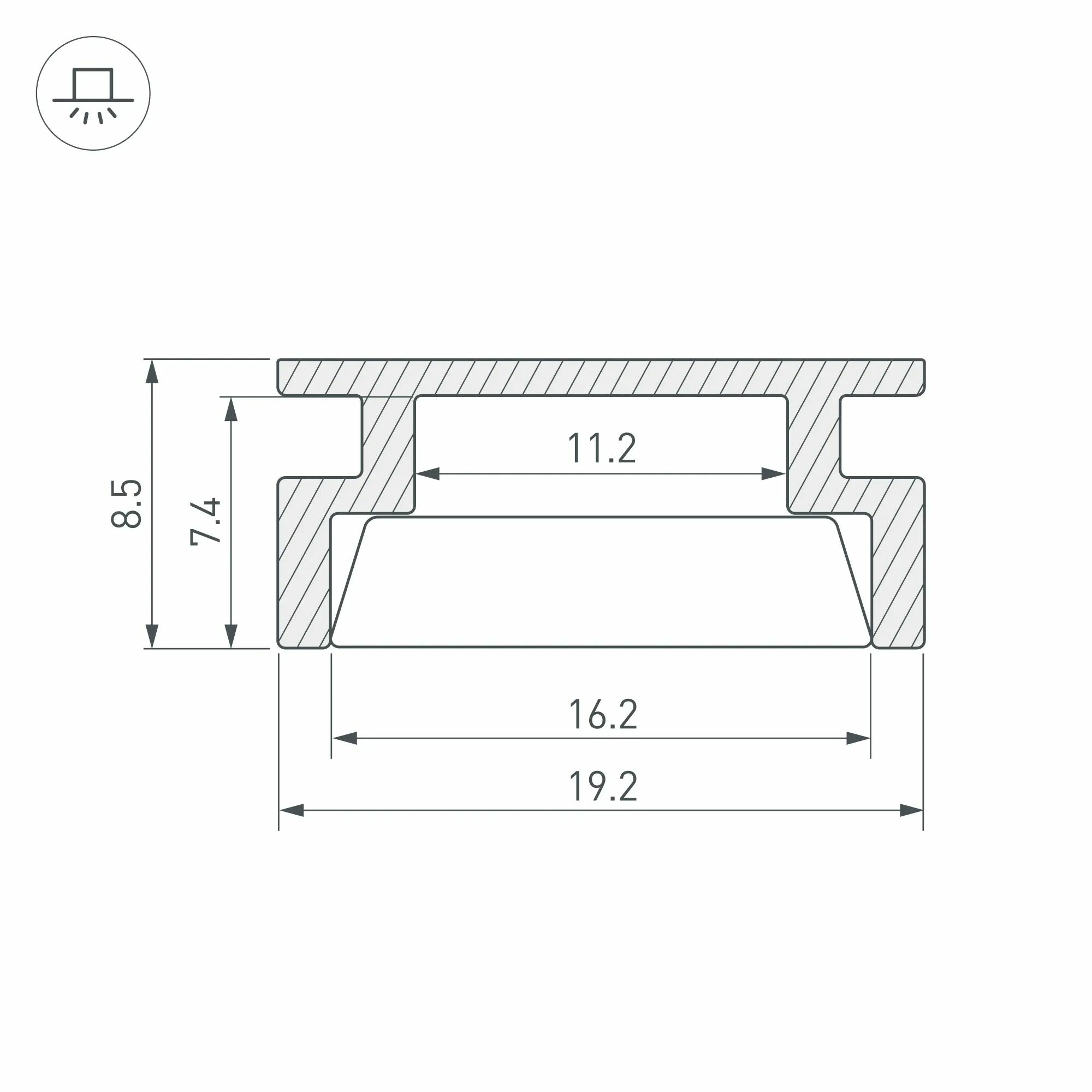 Изображение товара Профиль KLUS-POWER-W50-2000 ANOD (Arlight, Алюминий) 030303