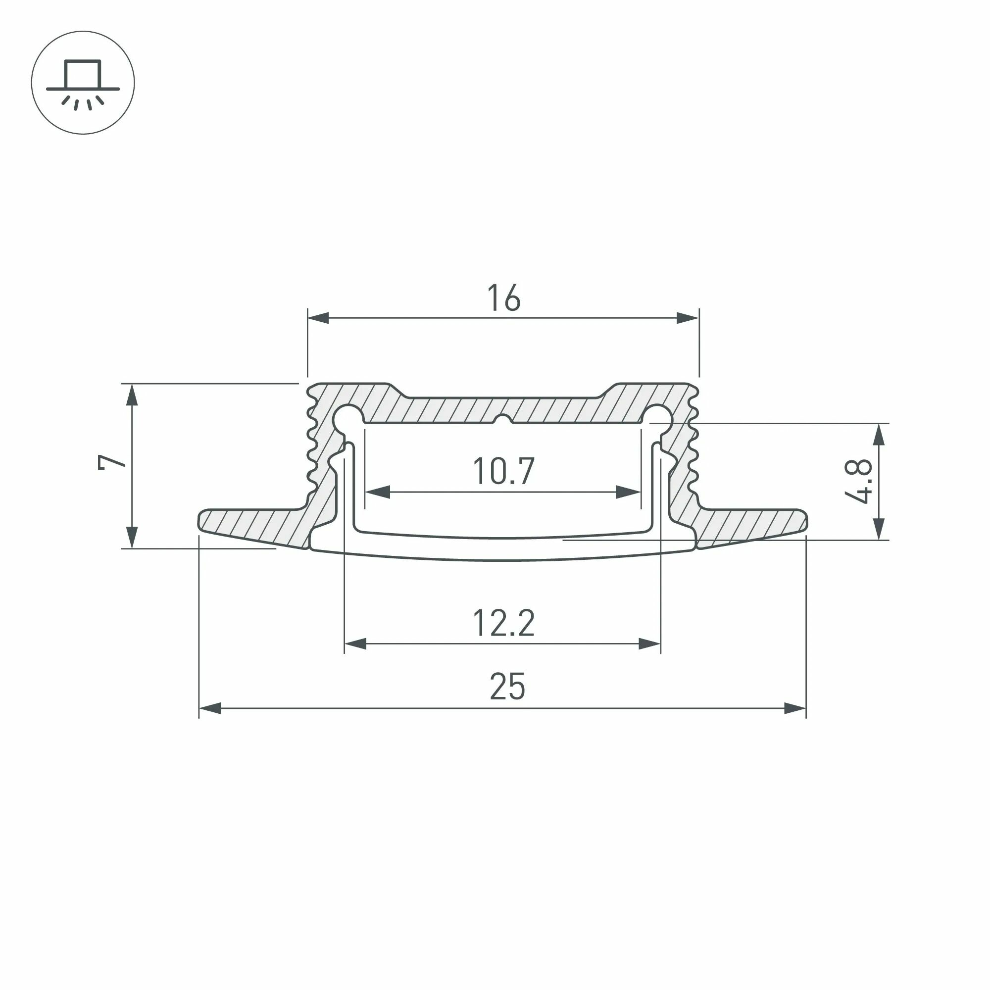 Изображение товара Профиль SL-SLIM-H7-F25-2000 ANOD (Arlight, Алюминий) 023717