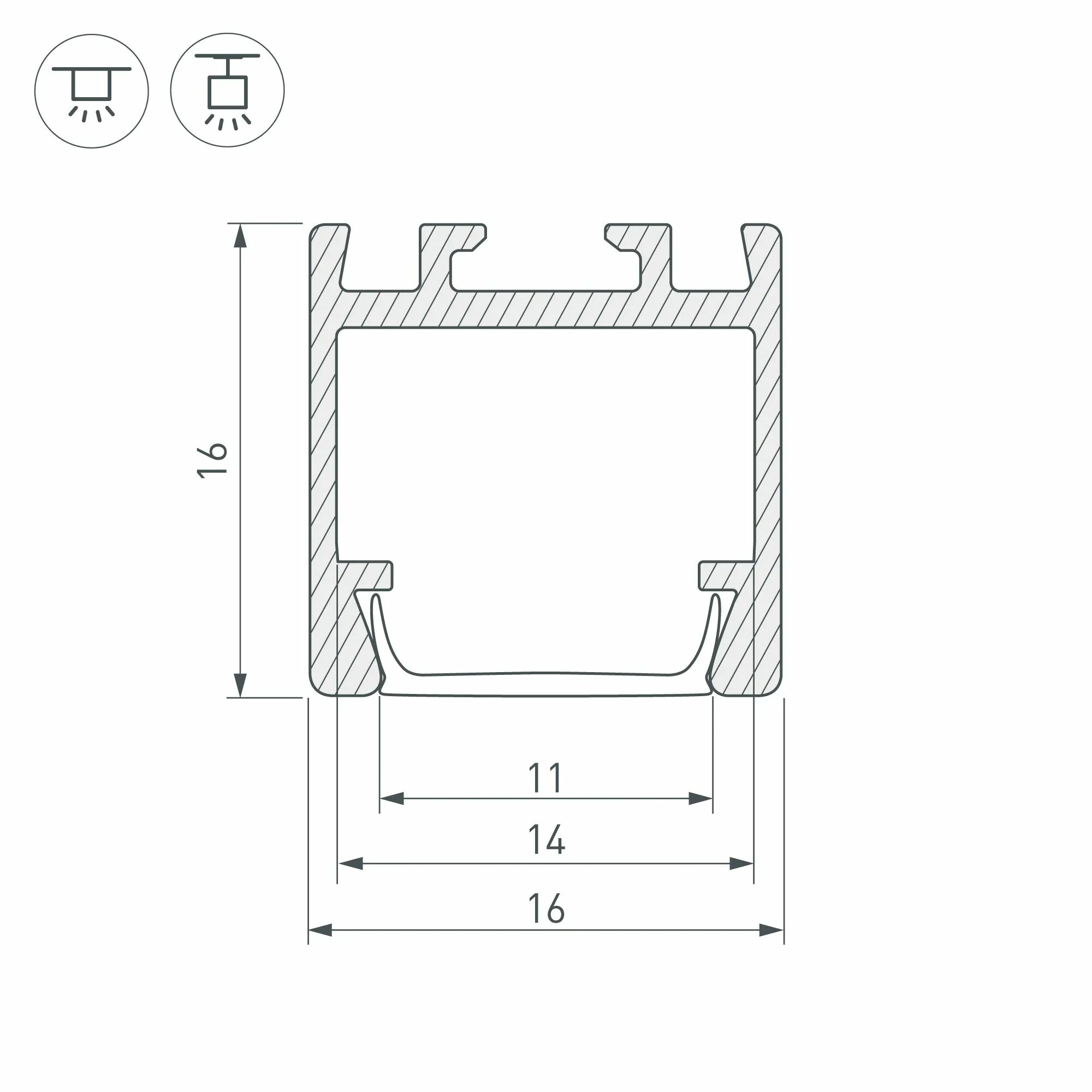 Изображение товара Профиль PDS-F-HIDE-2000 (Arlight, Алюминий) 024017