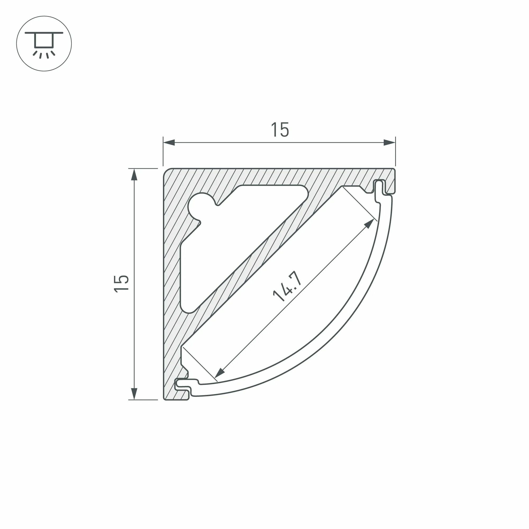 Изображение товара Профиль SL-KANT-H15-2000 ANOD (Arlight, Алюминий) 019327