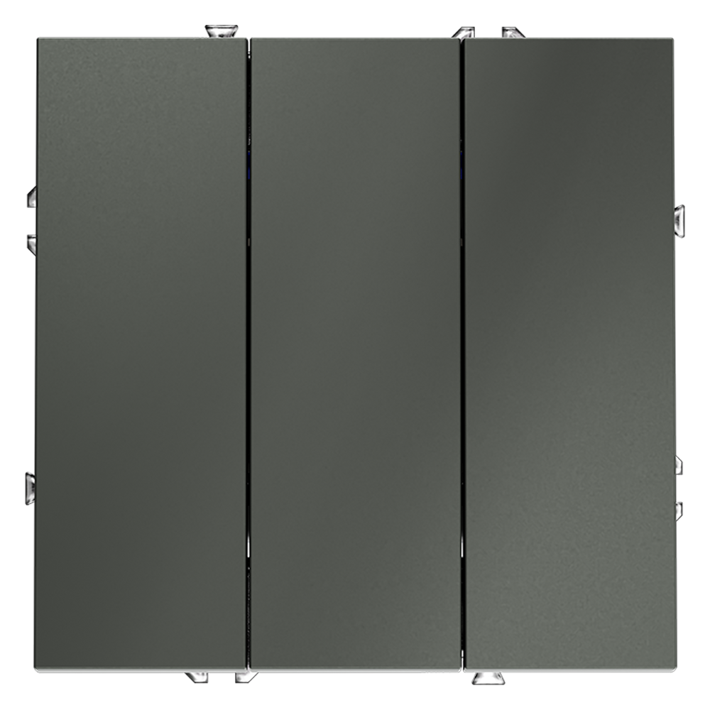 Изображение товара Выключатель трехклавишный 10А, (титан) VLS030106 VOLTUM S70