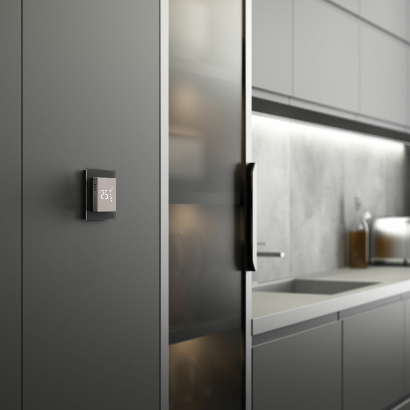 Изображение товара Рамка на 1 пост, (графит, стекло) VLS110107 VOLTUM S70