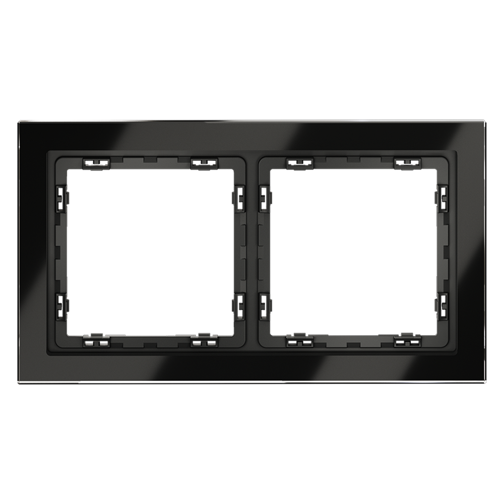 Изображение товара Рамка на 2 поста, (чёрный,стекло) VLS110208 VOLTUM S70
