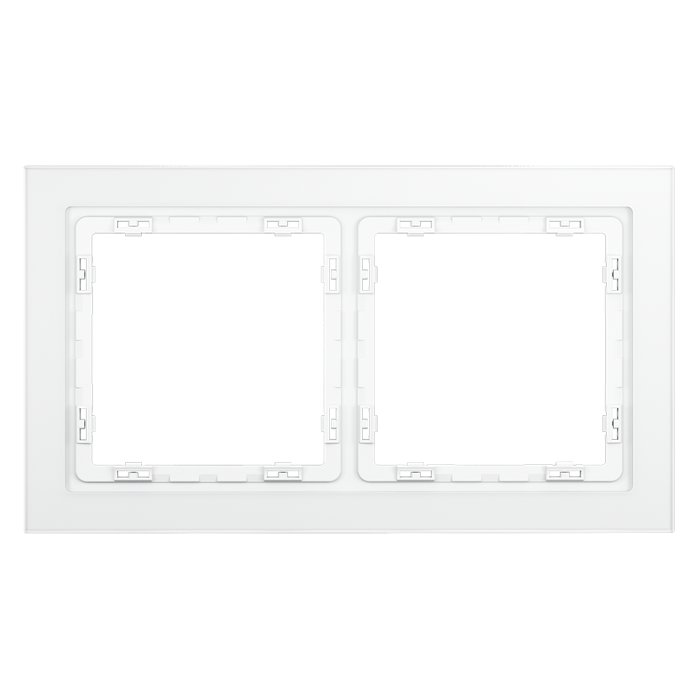 Изображение товара Рамка на 2 поста, (белый,матовый,стекло) VLS110202 VOLTUM S70