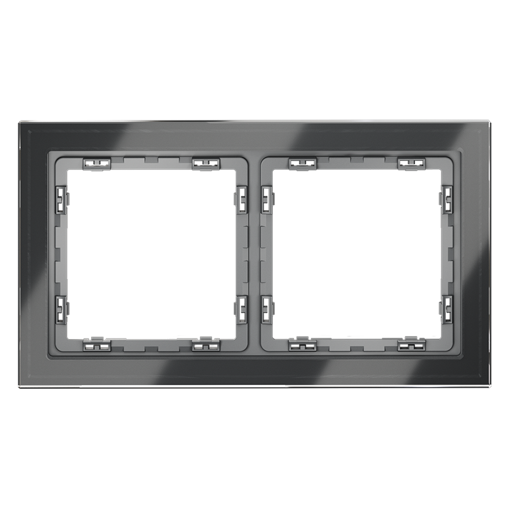 Изображение товара Рамка на 2 поста, (графит, стекло) VLS110207 VOLTUM S70