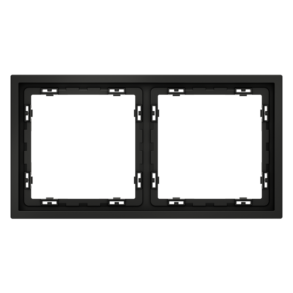 Изображение товара Рамка на 2 поста, (чёрный матовый), пластик, VLS100208 VOLTUM S70
