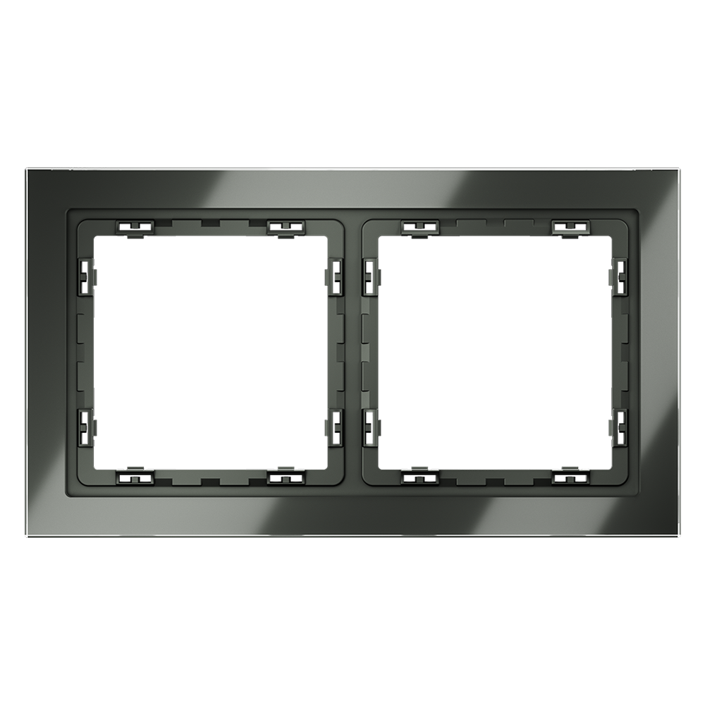 Изображение товара Рамка на 2 поста, (титан, стекло) VLS110206 VOLTUM S70