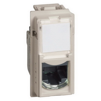 Изображение товара KM4279C5E Механизм компьютерной розетки rj45 UTP cat 5e 1 мод песочный Bticino Living Now