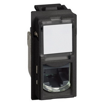 Изображение товара KG4279C5E Механизм компьютерной розетки rj45 UTP cat 5e 1 мод чёрный Bticino Living Now