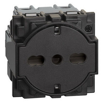 Изображение товара KG4140A16F Механизм розетки со штор. и з/м плоская чёрный Bticino Living Now