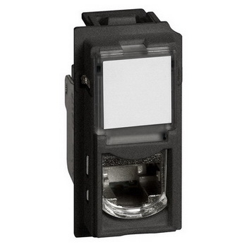 Изображение товара KG4279C6 Механизм компьютерной розетки rj45 UTP cat 6а 1 мод чёрный Bticino Living Now